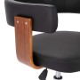 Silla de oficina giratoria madera curvada cuero sintético negro de vidaXL, Sillas de oficina - Ref: Foro24-3054836, Precio: 1...