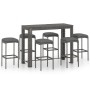 Muebles de bar para jardín 7 pzas cojines ratán sintético gris de vidaXL, Conjuntos de jardín - Ref: Foro24-3064788, Precio: ...