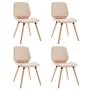 Sillas de comedor 4 unidades cuero sintético color crema de vidaXL, Sillas de comedor - Ref: Foro24-3054806, Precio: 470,73 €...