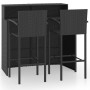 Conjunto de bar de jardín 3 piezas negro de vidaXL, Conjuntos de jardín - Ref: Foro24-3064886, Precio: 385,89 €, Descuento: %