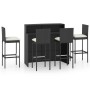 Juego de muebles de bar de jardín de 5 piezas y cojines negro de vidaXL, Conjuntos de jardín - Ref: Foro24-3064883, Precio: 5...