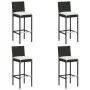 Juego de muebles de bar de jardín de 5 piezas y cojines negro de vidaXL, Conjuntos de jardín - Ref: Foro24-3064883, Precio: 4...