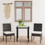 Conjunto de comedor de jardín 3 piezas ratán sintético negro de vidaXL, Conjuntos de jardín - Ref: Foro24-3065693, Precio: 22...