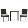 Conjunto de comedor de jardín 3 piezas ratán sintético negro de vidaXL, Conjuntos de jardín - Ref: Foro24-3065693, Precio: 22...