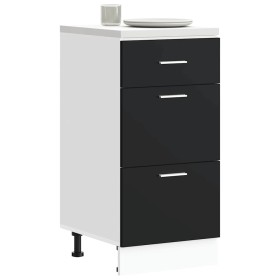 Armario bajo "Lyon" negro 40x46x81,5 cm Madera de ingeniería en Armarios de cocina | Comprar online en Foru.es