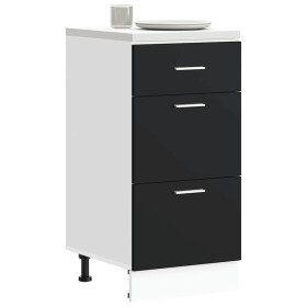 Armario bajo "Lyon" negro 40x46x81,5 cm Madera de ingeniería en Armarios de cocina | Comprar online en Foru.es