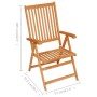 Sillas de jardín 4 uds madera maciza de teca con cojines negros de vidaXL, Sillas de jardín - Ref: Foro24-3065537, Precio: 52...
