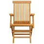 Sillas de jardín 4 uds con cojines rojos madera de teca de vidaXL, Sillas de jardín - Ref: Foro24-3065623, Precio: 357,35 €, ...