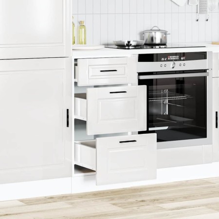 Armario bajo de cocina "Porto" de madera de ingeniería blanco brillante en Armarios de cocina | Comprar online en Foru.es