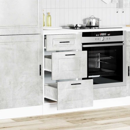Mueble bajo de cocina porto gris cemento madera reconstituida en Armarios de cocina | Comprar online en Foru.es