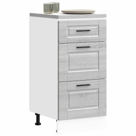 Mueble bajo de cocina porto gris sonoma madera reconstituida en Armarios de cocina | Comprar online en Foru.es