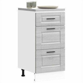 Mueble bajo de cocina porto gris sonoma madera reconstituida en Armarios de cocina | Comprar online en Foru.es