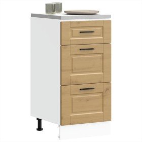 Mueble bajo de cocina porto roble artesano madera reconstituida en Armarios de cocina | Comprar online en Foru.es