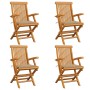 Sillas de jardín 4 uds madera maciza de teca con cojines beige de vidaXL, Sillas de jardín - Ref: Foro24-3065620, Precio: 395...
