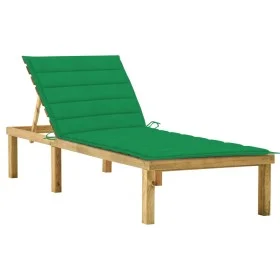 Liege mit Kissen aus grün imprägniertem Kiefernholz von vidaXL, Liegen - Ref: Foro24-3065854, Preis: 129,22 €, Rabatt: %