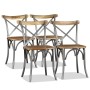 Sillas de comedor 4 uds. madera de mango respaldo acero cruzado de vidaXL, Sillas de comedor - Ref: Foro24-274882, Precio: 41...