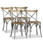 Sillas de comedor 4 uds. madera de mango respaldo acero cruzado de vidaXL, Sillas de comedor - Ref: Foro24-274882, Precio: 40...