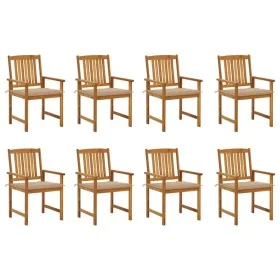 Gartenstühle mit Kissen 8 Stück aus massivem Akazienholz von vidaXL, Gartenstühle - Ref: Foro24-3078169, Preis: 631,56 €, Rab...