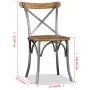 Sillas de comedor 4 uds. madera de mango respaldo acero cruzado de vidaXL, Sillas de comedor - Ref: Foro24-274882, Precio: 40...