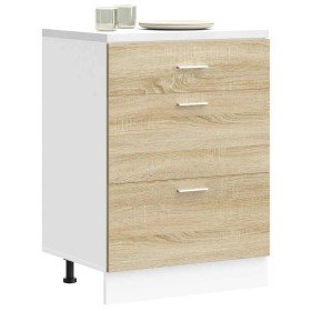 Mueble bajo de cocina "Lyon" de roble Sonoma de madera de ingeniería en Armarios de cocina | Comprar online en Foru.es