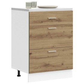 Mueble bajo de cocina “Lyon” roble artesanal en Armarios de cocina | Comprar online en Foru.es