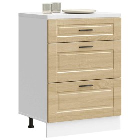 Mueble bajo de cocina porto roble sonoma madera reconstituida en Armarios de cocina | Comprar online en Foru.es