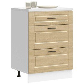 Mueble bajo de cocina porto roble sonoma madera reconstituida en Armarios de cocina | Comprar online en Foru.es