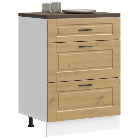 Mueble bajo de cocina porto roble artesano madera reconstituida en Armarios de cocina | Comprar online en Foru.es