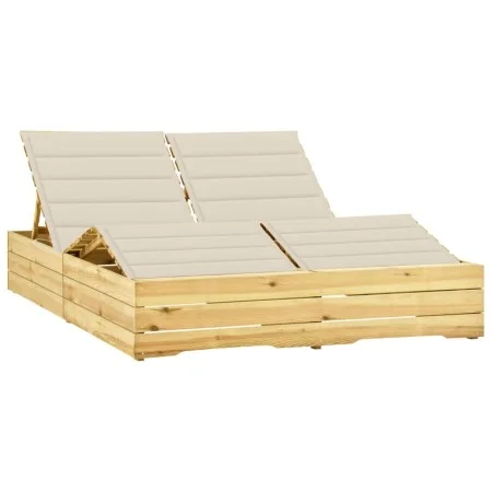 Doppelliege und cremefarbene Kissen aus Kiefernholz von vidaXL, Liegen - Ref: Foro24-3065986, Preis: 300,07 €, Rabatt: %