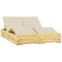 Doppelliege und cremefarbene Kissen aus Kiefernholz von vidaXL, Liegen - Ref: Foro24-3065986, Preis: 300,07 €, Rabatt: %