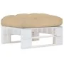 Otomana de jardín de palets madera de pino impregnada blanca de vidaXL, Sofás modulares de exterior - Ref: Foro24-3066424, Pr...
