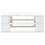 Otomana de jardín de palets madera de pino impregnada blanca de vidaXL, Sofás modulares de exterior - Ref: Foro24-3066424, Pr...