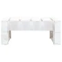 Otomana de jardín de palets madera de pino impregnada blanca de vidaXL, Sofás modulares de exterior - Ref: Foro24-3066424, Pr...