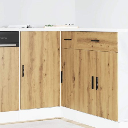 Mueble bajo para fregadero "Lyon" de madera de ingeniería de roble artesanal en Armarios de cocina | Comprar online en Foru.es