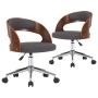 Sillas de comedor giratorias 2 uds madera curvada y tela gris de vidaXL, Sillas de comedor - Ref: Foro24-3054920, Precio: 247...