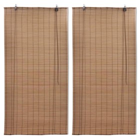 Estor enrollable de bambú 2 unidades marrón 100x160 cm de vidaXL, Persianas y estores - Ref: Foro24-3057519, Precio: 51,70 €,...
