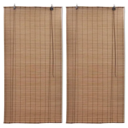 Estor enrollable de bambú 2 unidades marrón 100x160 cm de vidaXL, Persianas y estores - Ref: Foro24-3057519, Precio: 46,57 €,...