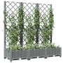 Jardinera con enrejado PP gris claro 120x40x121,5 cm de vidaXL, Maceteros y jardineras - Ref: Foro24-153273, Precio: 92,21 €,...