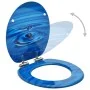 Toilet seat with soft close lid, 2 units, blue MDF, water drop design. by vidaXL, Toilet and bidet seats - Ref: Foro24-305641...