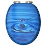 Asiento WC tapa cierre suave 2 uds MDF azul diseño gota de agua de vidaXL, Asientos de inodoros y bidés - Ref: Foro24-3056412...