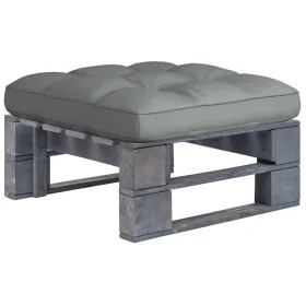Gray impregnated pine wood pallet garden ottoman by vidaXL, Modular outdoor sofas - Ref: Foro24-3066411, Price: 60,28 €, Disc...