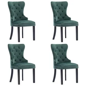Sillas de comedor 4 unidades terciopelo verde oscuro de vidaXL, Sillas de comedor - Ref: Foro24-3055875, Precio: 758,46 €, De...