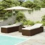 Garden loungers and table 3 pieces brown synthetic rattan by vidaXL, Loungers - Ref: Foro24-3057663, Price: 311,14 €, Discoun...