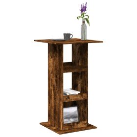 Mesa alta bar con almacenaje madera roble ahumado 60x60x102 cm en Mesas de comedor | Comprar online en Foru.es