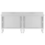 Mesas trabajo puertas correderas 2 uds acero 200x50x(95-97)cm de vidaXL, Restauración - Ref: Foro24-3055902, Precio: 475,74 €...