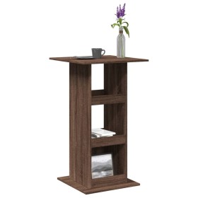 Mesa alta bar con almacenaje madera marrón roble 60x60x102 cm en Mesas de comedor | Comprar online en Foru.es