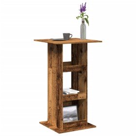 Mesa alta bar con almacenaje madera envejecida 60x60x102 cm en Mesas de comedor | Comprar online en Foru.es