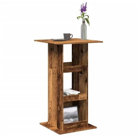 Mesa alta bar con almacenaje madera envejecida 60x60x102 cm en Mesas de comedor | Comprar online en Foru.es