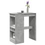 Mesa alta con estantes madera gris hormigón 90x47,5x103,5 cm en Mesas de comedor | Comprar online en Foru.es