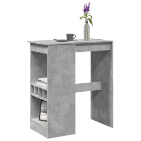 Mesa alta con estantes madera gris hormigón 90x47,5x103,5 cm en Mesas de comedor | Comprar online en Foru.es